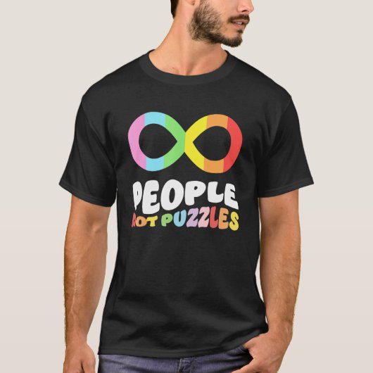 Autism Awareness Acceptance People Not Puzzles Wom Tシャツ (正面)