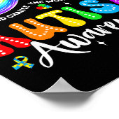 Autism Awareness Acceptance Rainbow Infinity Symbo ポスター (角)