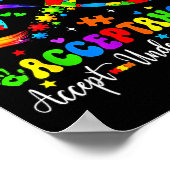 Autism Awareness Acceptance Shirt Infinity Symbol  ポスター (角)