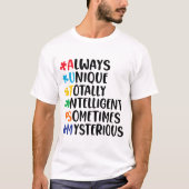 Autism Awareness Acronym Positive Quote Tシャツ (正面)