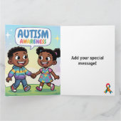 ^Autism Awareness-Add your special message  カード (内部)