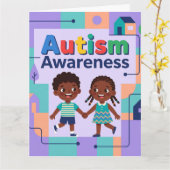 ^Autism Awareness-Add your special message  カード (黄色い花)