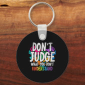 Autism Awareness Adult Uni-kids Black Short Sleeve キーホルダー (正面)