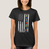 Autism Awareness American Flag Active Tシャツ (正面)