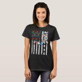 Autism Awareness American Flag Men Women Kids Auti Tシャツ (正面フル)