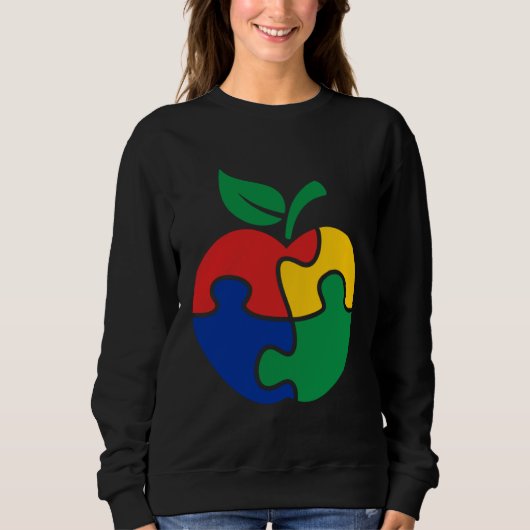 Autism Awareness Apple puzzle Autism スウェットシャツ (正面)
