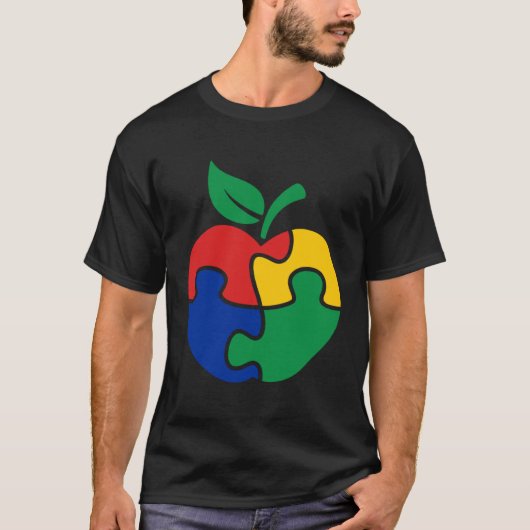 Autism Awareness Apple puzzle Autism Tシャツ (正面)