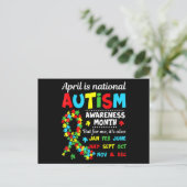 Autism Awareness - April is National Autism Awaren ポストカード (スタンド正面)