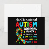 Autism Awareness - April is National Autism Awaren ポストカード (正面/裏面)