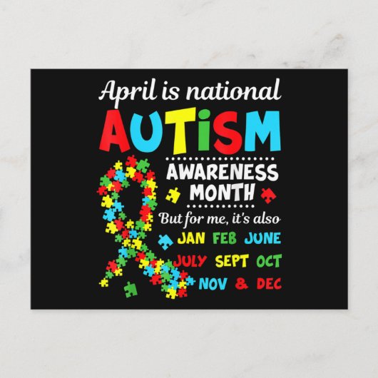 Autism Awareness - April is National Autism Awaren ポストカード (正面)