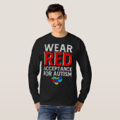 Autism Awareness April Wear Red Acceptance for Aut Tシャツ (正面フル)