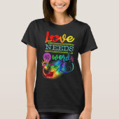 Autism Awareness ASD Infinity Rainbow Love Needs N Tシャツ (正面)