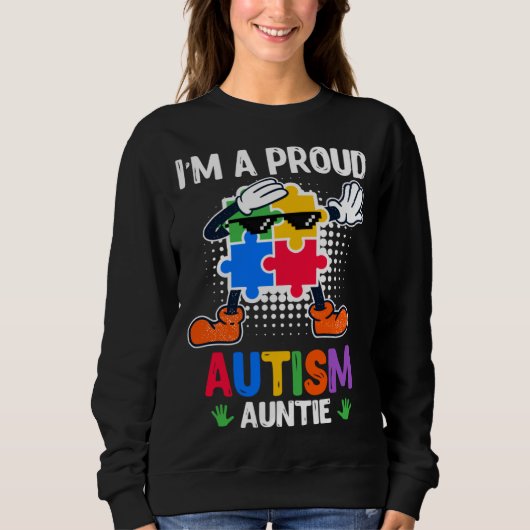 Autism Awareness Aunt Autistic Child Diversity  2 スウェットシャツ (正面)