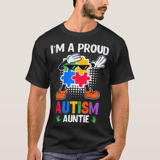 Autism Awareness Aunt Autistic Child Diversity  2 Tシャツ (正面)