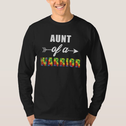 Autism Awareness Aunt Of A Warrior Familly Matchin Tシャツ (正面)
