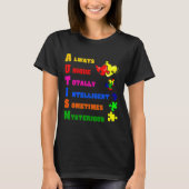 Autism Awareness Autism Acronym Puzzle Piece Suppo Tシャツ (正面)