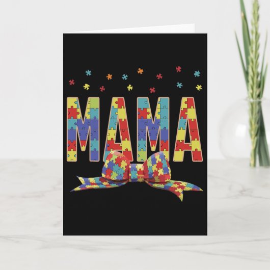 Autism Awareness Autism Mama Accept Love Puzzle Co カード (正面)