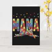 Autism Awareness Autism Mama Accept Love Puzzle Co カード (黄色い花)