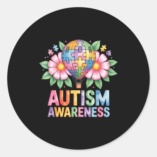 Autism awareness autistic  ラウンドシール (正面)