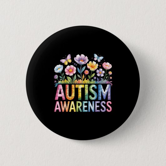 Autism awareness autistic  缶バッジ (正面)