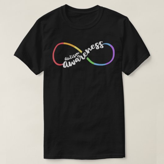 Autism Awareness Autistic Acceptance Rainbow Infin Tシャツ (デザイン正面)