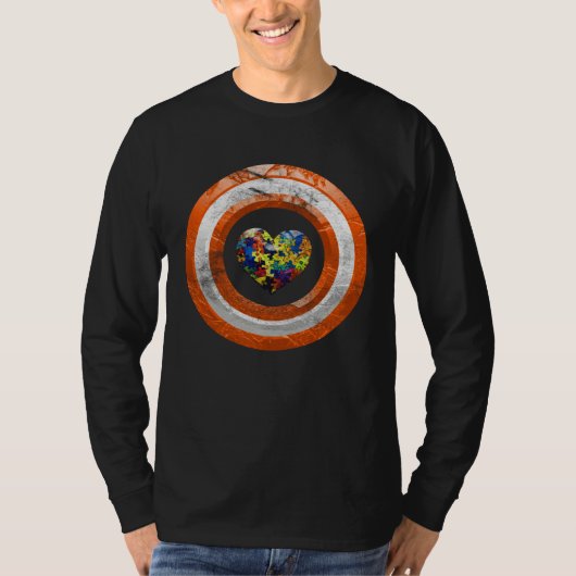 Autism Awareness Autistic Diversity Heart Puzzle Tシャツ (正面)