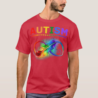 Autism Awareness Autistic Support Feather Ribbon M Tシャツ