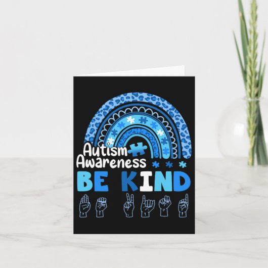 Autism Awareness Be Kind Asl Hand Sign Language  カード (正面)
