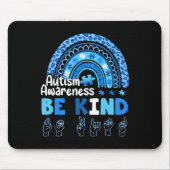 Autism Awareness Be Kind Asl Hand Sign Language  マウスパッド (正面)