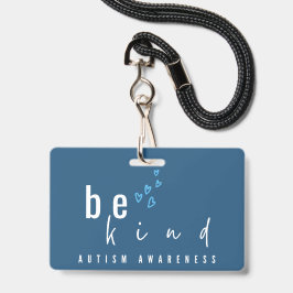 autism awareness be kind blue hearts modern  バッジ