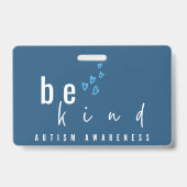autism awareness be kind blue hearts modern  バッジ (裏面)