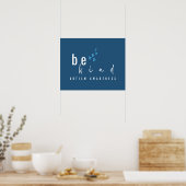 autism awareness be kind blue hearts modern  ポスター (キッチン)