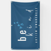 autism awareness be kind blue hearts modern 横断幕 (縦)