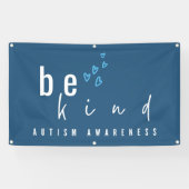 autism awareness be kind blue hearts modern 横断幕 (横)