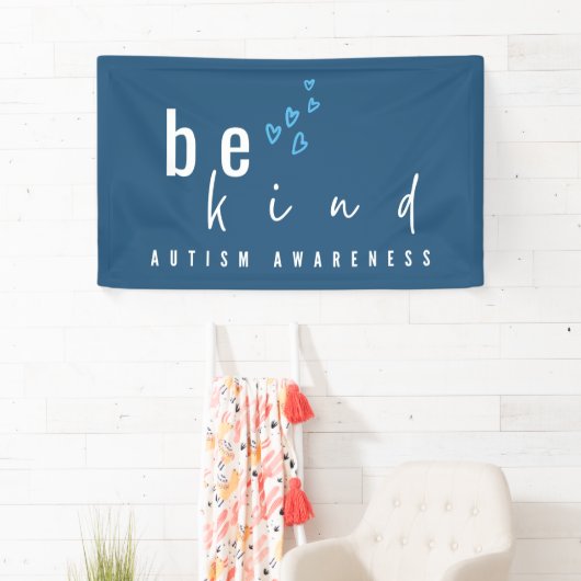 autism awareness be kind blue hearts modern 横断幕 (インサイチュ)