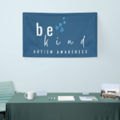 autism awareness be kind blue hearts modern 横断幕 (トレードショー)
