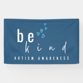 autism awareness be kind blue hearts modern  横断幕