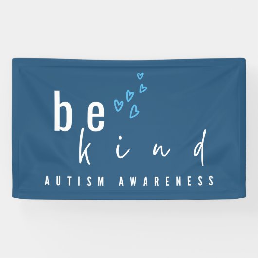 autism awareness be kind blue hearts modern 横断幕 (横)
