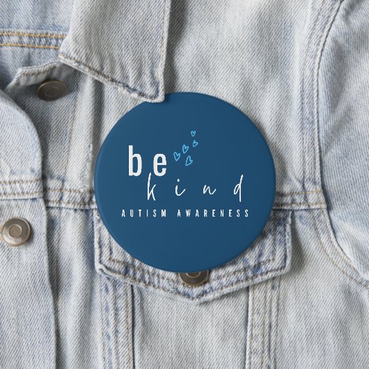 autism awareness be kind blue hearts modern  缶バッジ (インサイチュ)