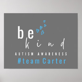 autism awareness be kind blue modern team name   ポスター