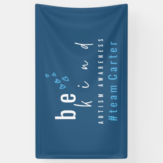 autism awareness be kind blue #team name custom  横断幕 (縦)