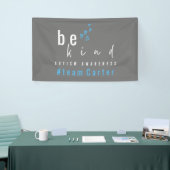 autism awareness be kind blue team name modern 横断幕 (トレードショー)