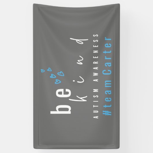autism awareness be kind blue team name modern 横断幕 (縦)