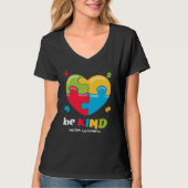 Autism Awareness   Be Kind Puzzle Heart Kindness   Tシャツ (正面)