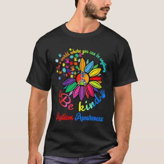 Autism Awareness   Be Kind Puzzle Heart Kindness Tシャツ (正面)