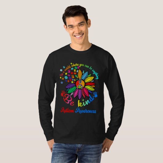 Autism Awareness   Be Kind Puzzle Heart Kindness Tシャツ (正面フル)