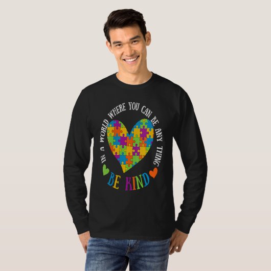Autism Awareness Be Kind Support Autism  1 Tシャツ (正面フル)