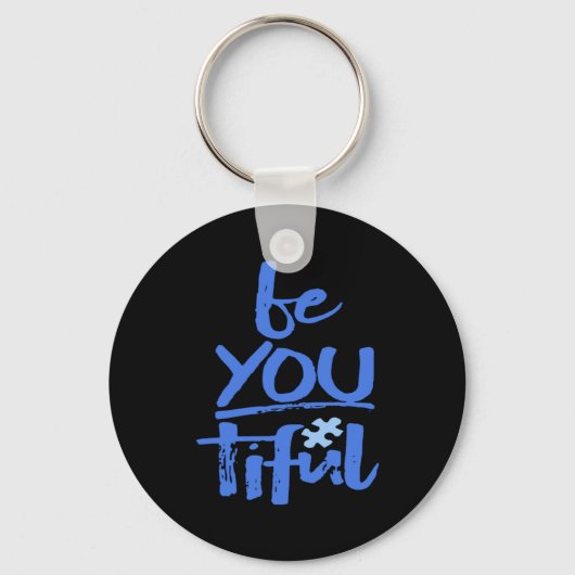 Autism Awareness Be You Tiful Special Education Mi キーホルダー (正面)