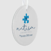 autism awareness blue puzzle piece #team name  オーナメント (正面)