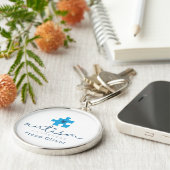 autism awareness blue puzzle piece #team name  キーホルダー (側面)